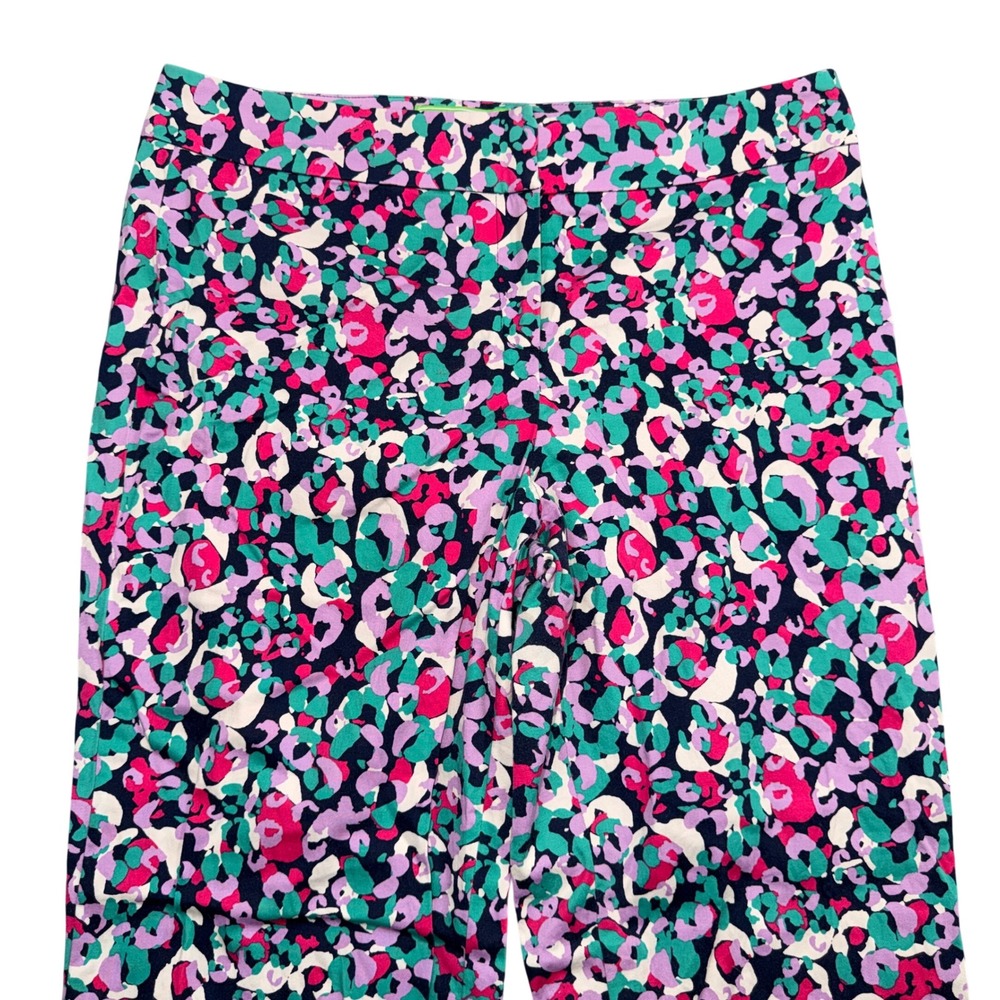 Pappagallo Womens Multi Color Abstract Print Cropped Straight Leg Pants Size 10 - Picture 2 of 8